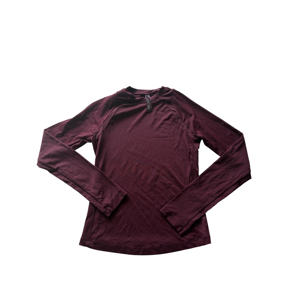 Nike SKIMS Airy Womens Long-Sleeve Crew-Neck Top Burgundy TP-LST-2752 Size M - Picture 2 of 7